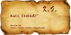 Kali Ildikó névjegykártya